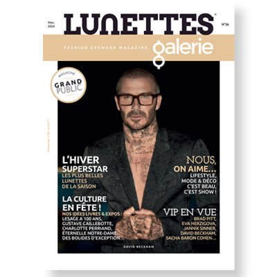 Couverture-Magazine-Lunettes-Galerie hiver 2024-2025 Davie Beckham