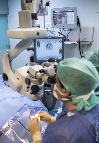 Chirurgie du glaucome au bloc opératoire